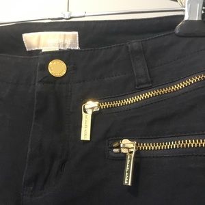 Michael Kors Navy Gold Zipper Pants